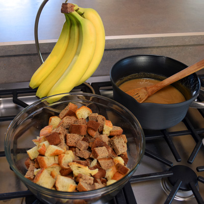 Caramel Banana Bread Pudding