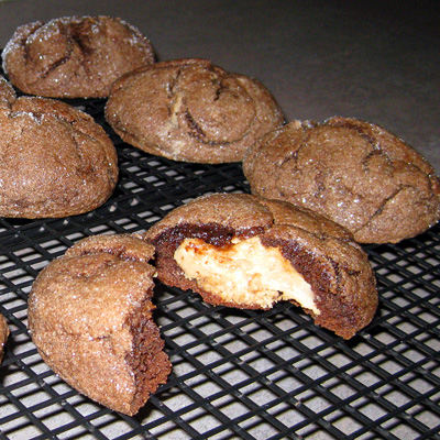 Peanut Butter-Stuffed Chocolate Cookies